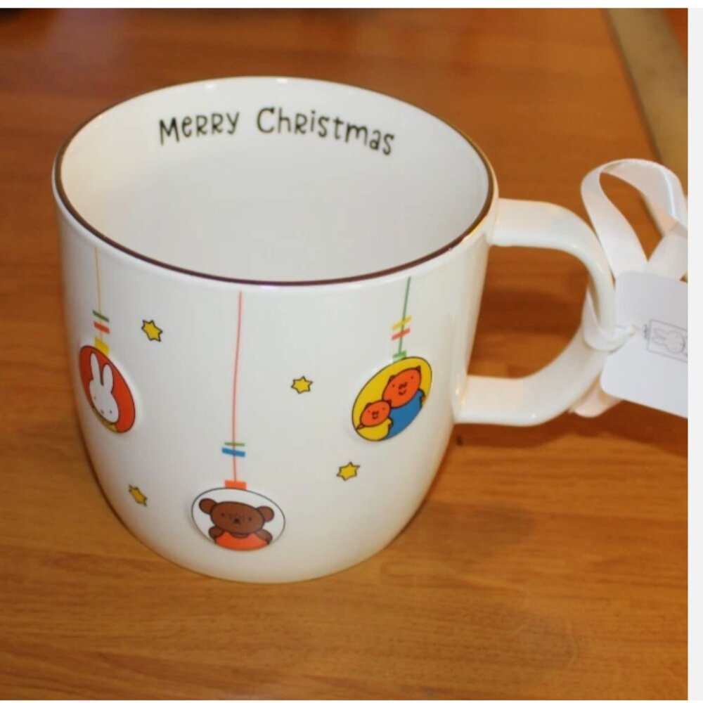 Miffy by Magenta Ornament Ceramic Mug "Merry Christmas" Teddy Bear Bunny New